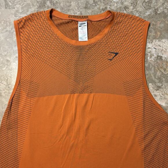 Gymshark Shirt Mens 3XL Orange Apex Seamless Sleeveless Tank Stretch Gym - Picture 1 of 7
